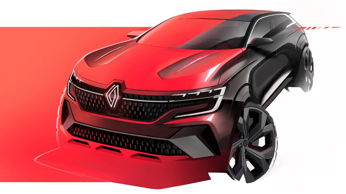 Renault Austral na skice ukazuje ostře řezané rysy